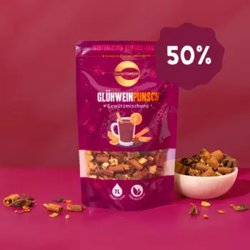 Her er et produktbillede af tilbuddet med gløgg- og punchkrydderi 100 gram 50 procent rabat