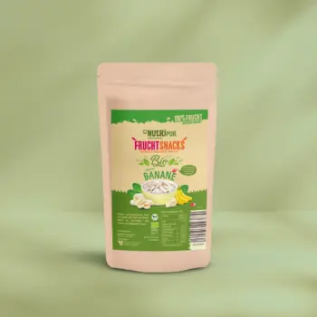 Her er et produktbillede af de frysetørrede økologiske bananer fra NutriPur.