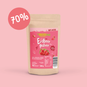 TILBUD! 5 x 100 g jordbær i frugtpulver, frysetørret