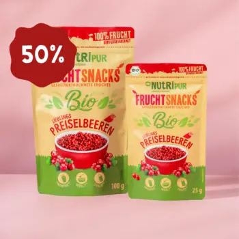 Her er et billede af de varianter af de frysetørrede ,,økologiske tyttebær’’, som NutriPur tilbyder til salg. Nu 50 procent rabat