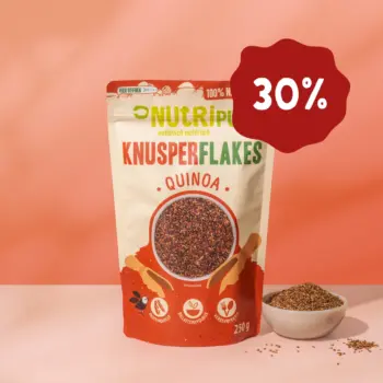 Her er et produktbillede af Nutripurs sprøde quinoaflager. Nu 30 procent rabat