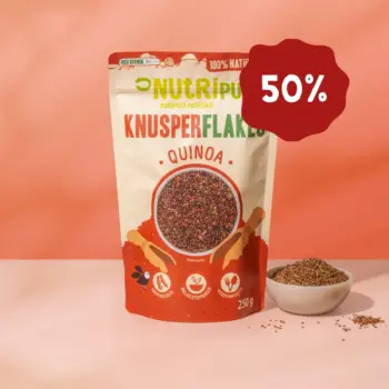 Her er et produktbillede af Nutripurs sprøde quinoaflager. Nu 50 procent rabat