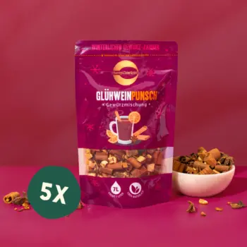 Her er et produktbillede af tilbuddet med gløgg- og punchkrydderi i 5x100 gram