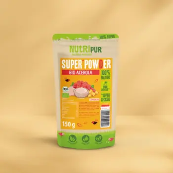Her er et produktbillede af SuperPowder Økologisk Acerolapulver fra NutriPur.