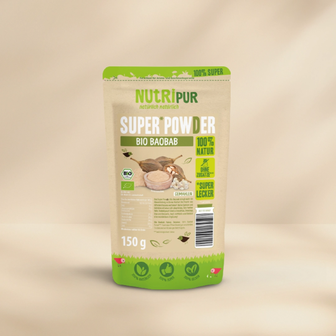 Her er et produktbillede af SuperPowder Økologisk BaoBab fra NutriPur.