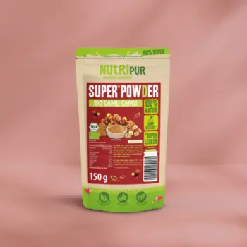 Her er et produktbillede af SuperPowder Økologisk Camu Camu-Pulver fra NutriPur.