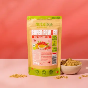 Her er et produktbillede af SuperPowder Økologisk Hybenpulver fra NutriPur.