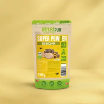 Her er et produktbillede af SuperPowder Økologisk Lucumapulver fra NutriPur.