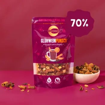 Her er et produktbillede af tilbuddet med gløgg- og punchkrydderi 100 gram 70 procent rabat