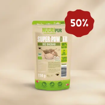 Her er et produktbillede af SuperPowder Økologisk BaoBab fra NutriPur. Nu 50 procent rabat