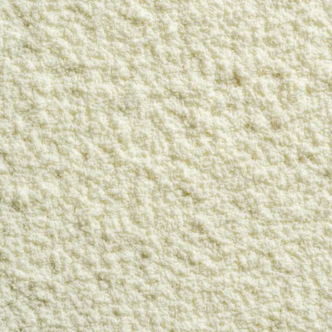 Et billede viser et makrobillede af Super Isolat Whey Proteinpulver med neutral smag fra NutriPur.