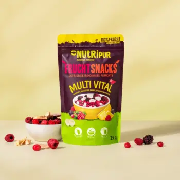 Her er et produktbillede af NutriPurs frysetørrede frugtblanding “Multi Vital”