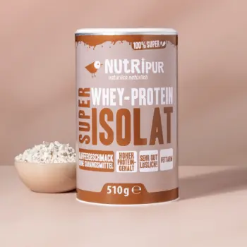 Her er et produktbillede af Super Isolat Whey Proteinpulver Kaffe