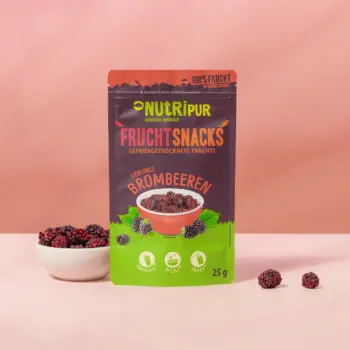 Her er et produktbillede af NutriPurs frysetørrede brombær