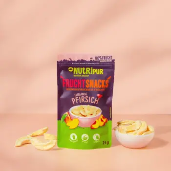 Her er et produktbillede af NutriPurs frysetørrede ferskner
