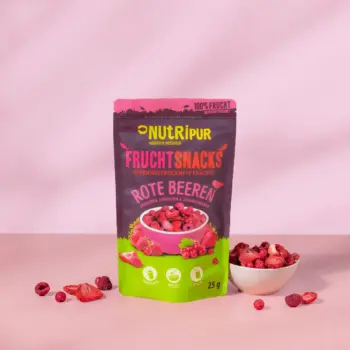 Her er et produktbillede af NutriPurs frysetørrede røde bær