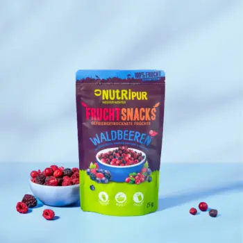 Her er et produktbillede af NutriPurs frysetørrede skovbær