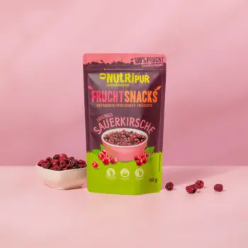 Her er et produktbillede af NutriPurs frysetørrede surkirsebær