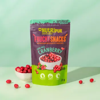 Her er et produktbillede af NutriPurs frysetørrede tranebær.