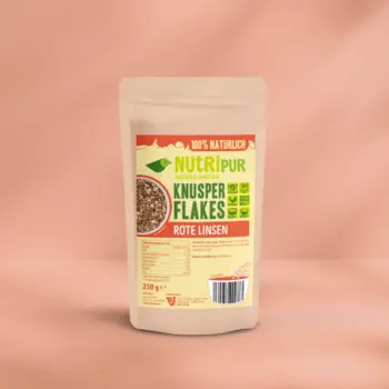 Her er et produktbillede af Nutripurs sprøde flager af røde linser.