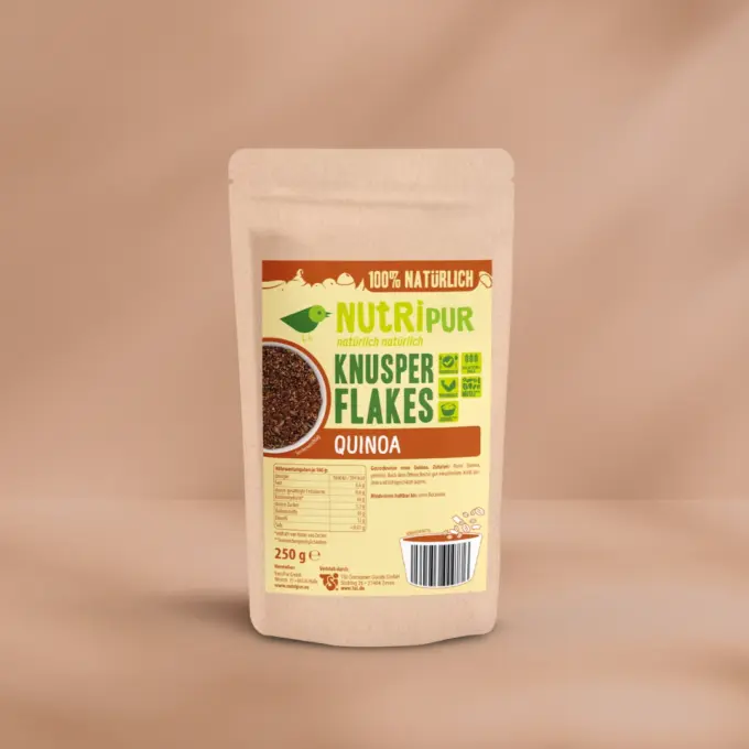 Her er et produktbillede af Nutripurs sprøde quinoaflager.