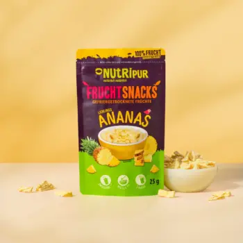 Her er et produktbillede af NutriPurs frysetørrede ananas