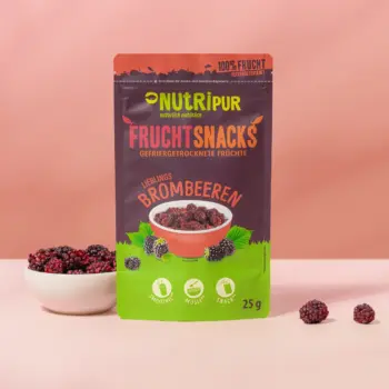 Her er et produktbillede af NutriPurs frysetørrede brombær
