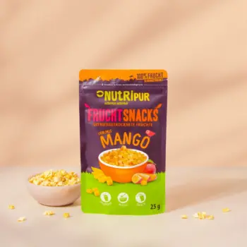 Her er et produktbillede af NutriPurs frysetørrede mango
