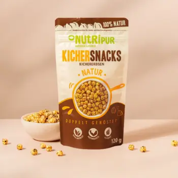 Produktbillede af de ristede kikærter uden salt fra NutriPur.