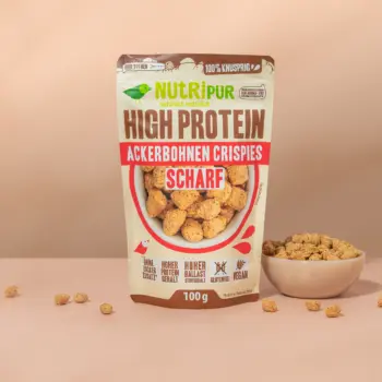 Produktbillede af de stærke hestebønne-crispies fra NutriPur