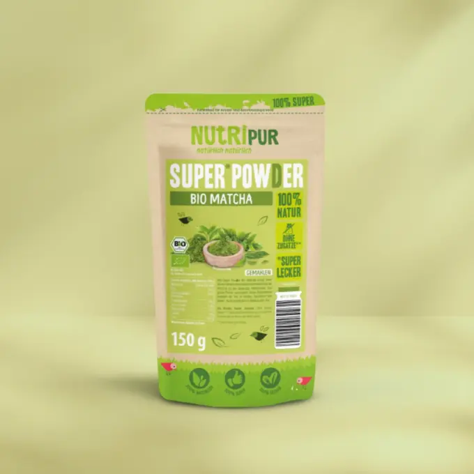 Her er et produktbillede af SuperPowder Økologisk Matcha fra NutriPur.