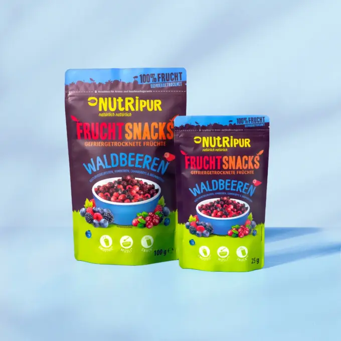Her er et billede af de varianter af frysetørrede skovbær, som NutriPur har til salg.
