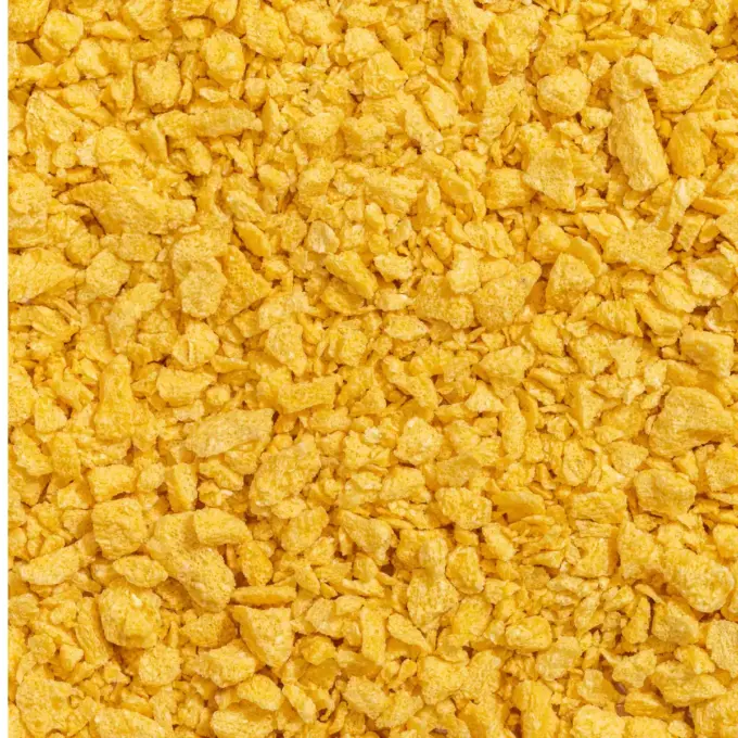 Et billede viser et makrofoto af Crunchy Orange Topping fra NutriPur.