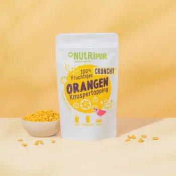 Her er et produktbillede af Nutripurs sprøde orange topping.