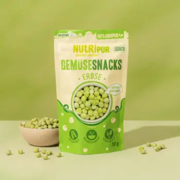 Her er et produktbillede af Nutripurs frysetørrede ærter