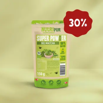 Her er et produktbillede af SuperPowder Økologisk Matcha fra NutriPur. Nu 30 procent rabat