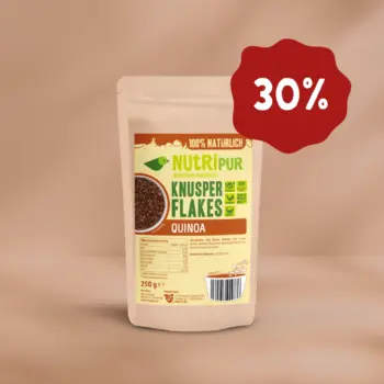 Her er et produktbillede af Nutripurs sprøde quinoaflager. Nu 30 procent rabat