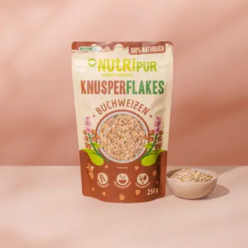 Her er et produktbillede af Nutripurs sprøde boghvedeflager.