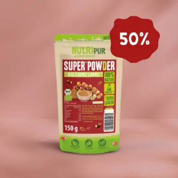 Her er et produktbillede af SuperPowder Økologisk Camu Camu-Pulver fra NutriPur. Nu 50 procent rabat