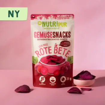 Her er et produktbillede af NutriPurs frysetørrede rødbeder